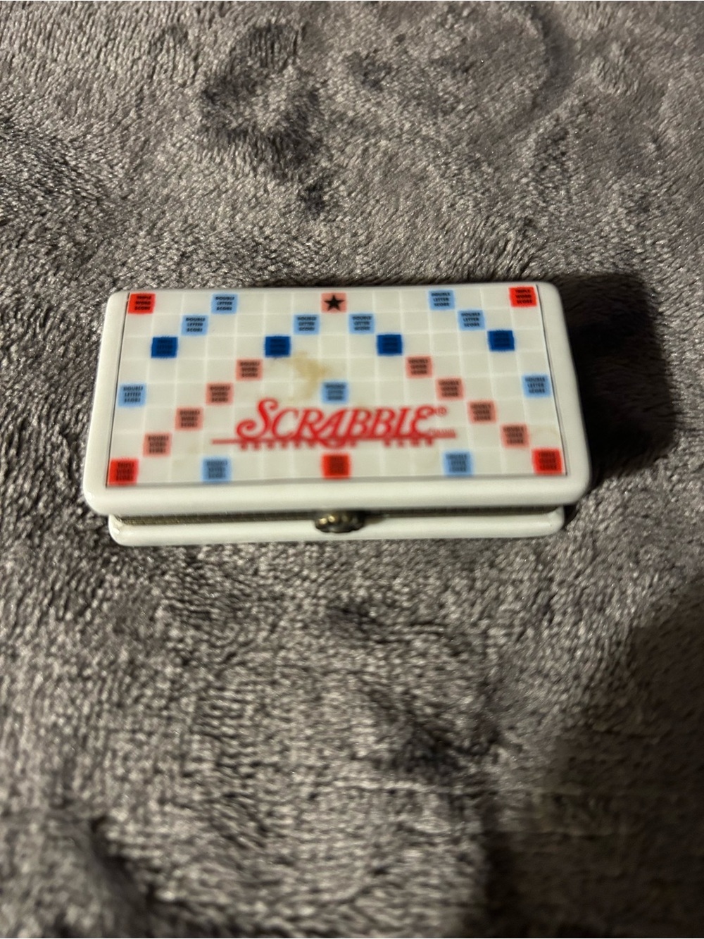 Scrabble Porcelain hinged trinket box